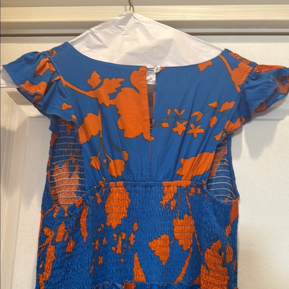 Abel the Label-Floral Blue and Orange Maxi Dress XS - Picture 6 of 10
